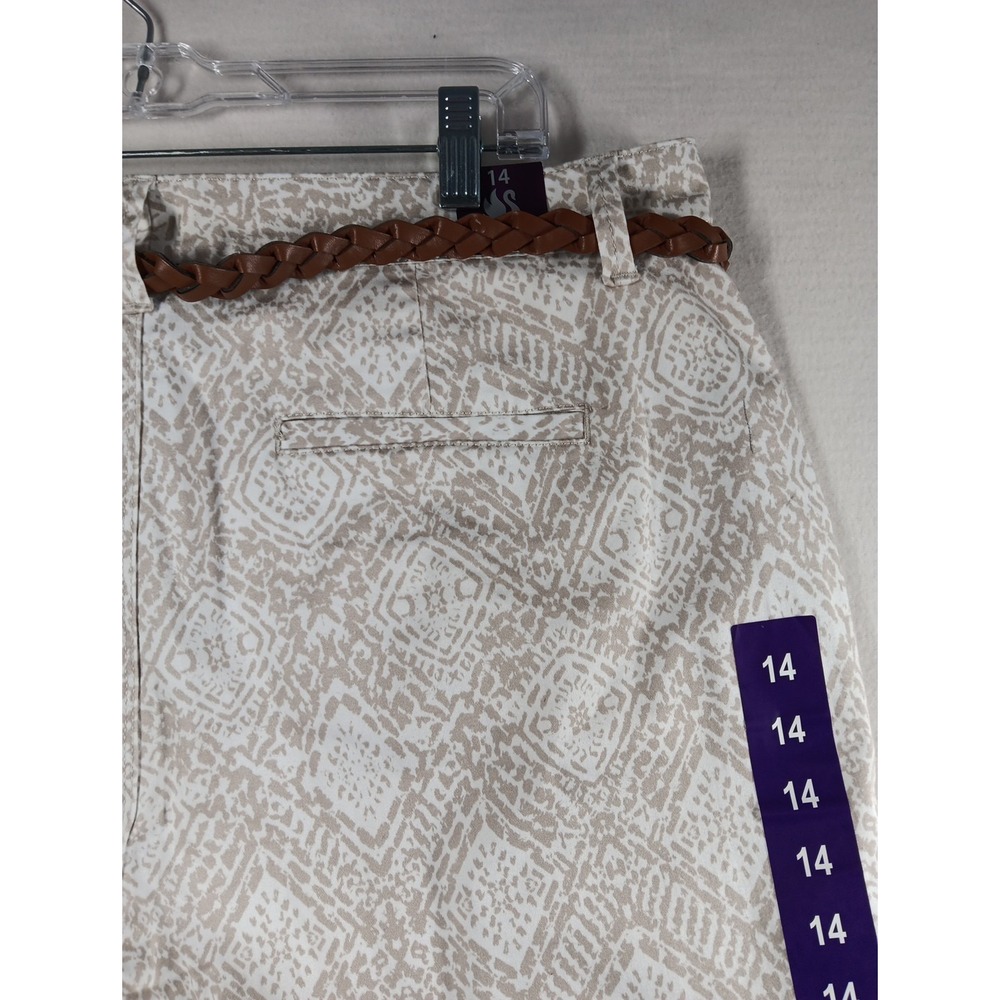 Gloria Vanderbilt Size 14 Nimah Belted Chino Flat Front Shorts with Pockets - Picture 12 of 12